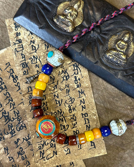 Blessed OM Amber Necklace for Prosperity & Protection