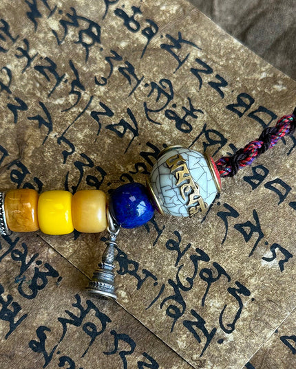 Blessed OM Amber Necklace for Prosperity & Protection
