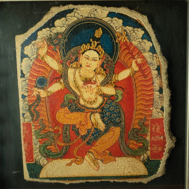 20th Century Four-armed Machig Labdrön Mural Old Tibetan Antique Thangka Purely Hand-painted