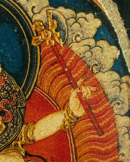 20th Century Four-armed Machig Labdrön Mural Old Tibetan Antique Thangka Purely Hand-painted
