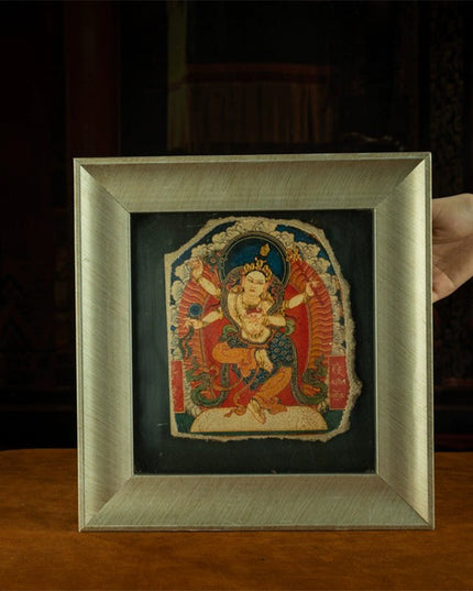 20th Century Four-armed Machig Labdrön Mural Old Tibetan Antique Thangka Purely Hand-painted