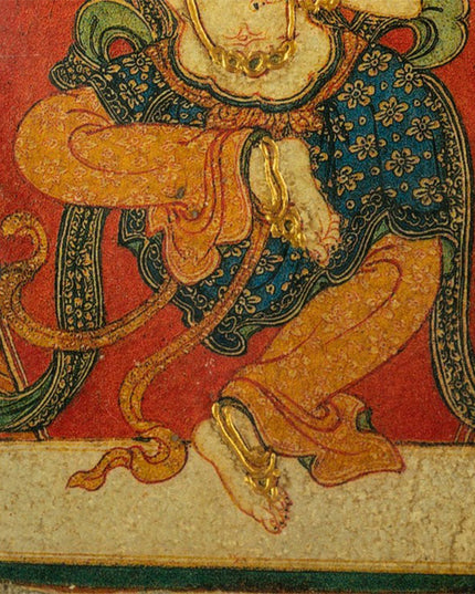 20th Century Four-armed Machig Labdrön Mural Old Tibetan Antique Thangka Purely Hand-painted