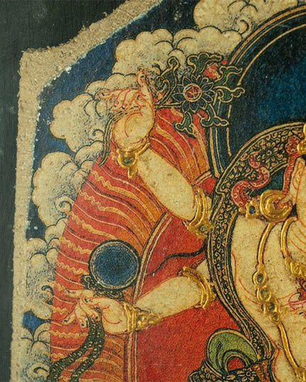 20th Century Four-armed Machig Labdrön Mural Old Tibetan Antique Thangka Purely Hand-painted