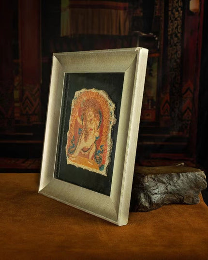 20th Century White Two-armed Mahakala Double Body Mural Tibetan Antique Thangka Purely Hand-painted