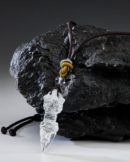 Phurba Vajra Protective Energy Clear Quartz Pendants