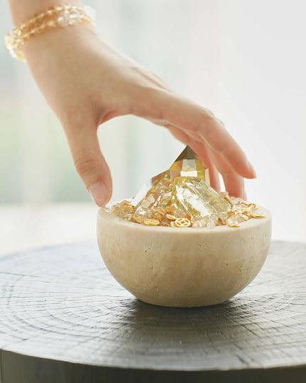 Citrine Crystal Bowl for Wealth & Energy Clearing