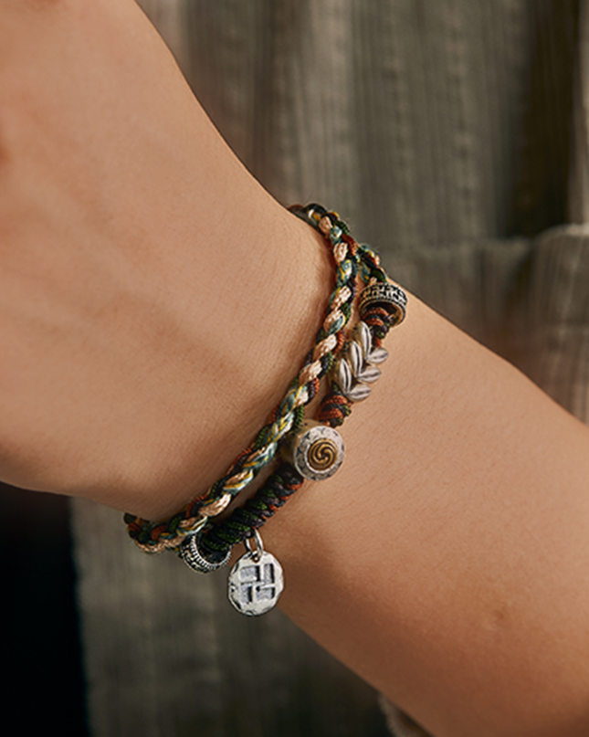 Handcrafted Sterling Silver Peace and Joy Wheat Ear Bracelet