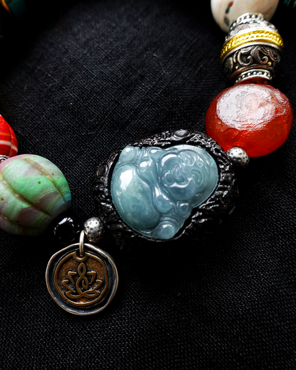 Multi-Blessing Agate Gourd Bead Bracelet