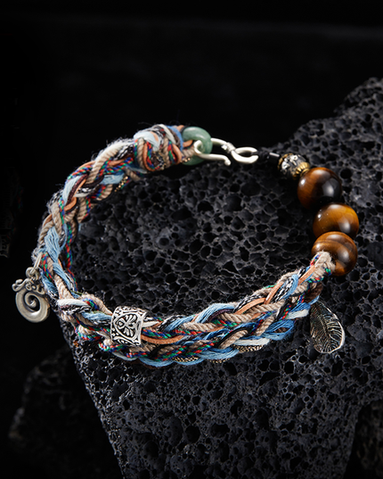 Handcrafted Sterling Silver Tiger Eye Stone Bracelet