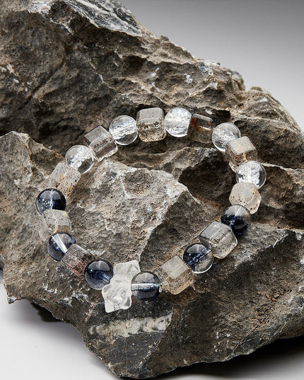 Protective Energy Black Quartz Green Phantom Quartz Bracelet