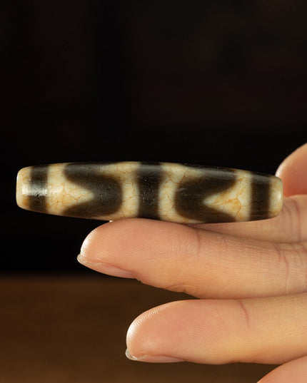 Yellow Tooth Double Tiger Teeth Old Dzi Beads Tibetan Millennium Dzi Beads Calcification