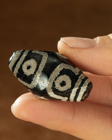 Vajra Mandala Six Eyes Old Dzi Beads Tibetan Millennium Dzi Beads Inlaid Erosion