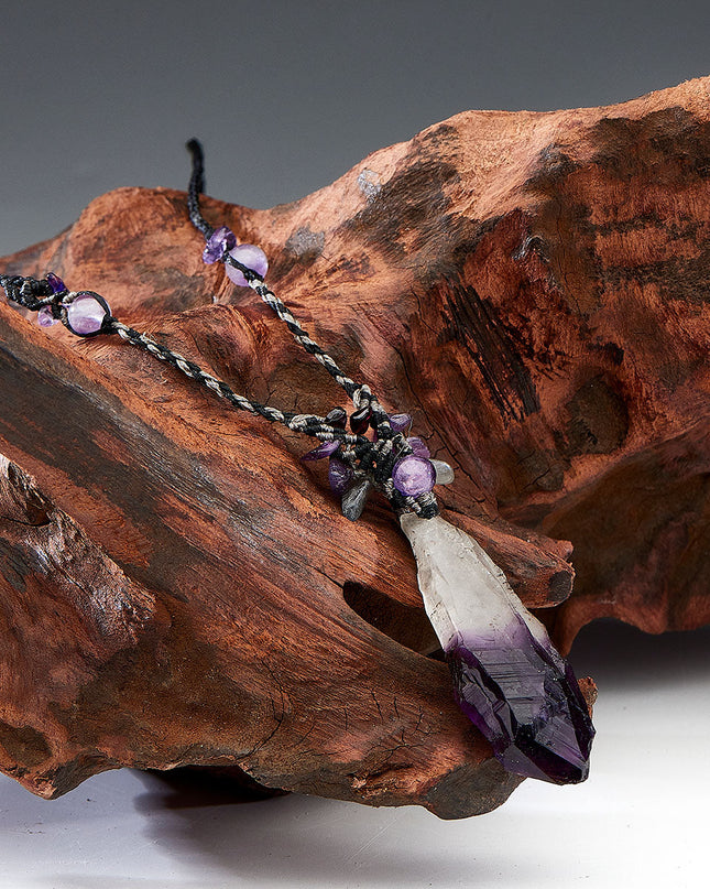 Profound Spirit Connection Amethyst Scepter Hand-woven Pendants