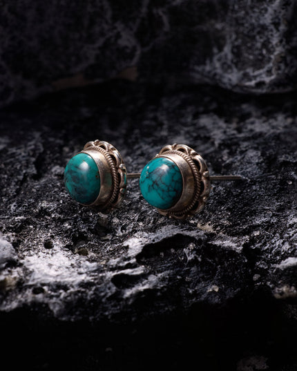 Turquoise Serenity Earrings – Sterling Silver & Raw Stone