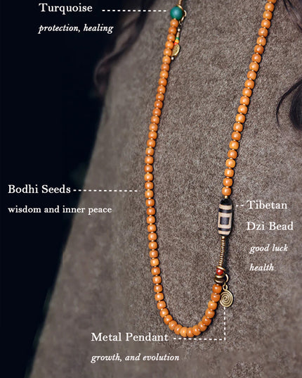 Wisdom Focus Bracelet | Bodhi Seed and Dzi Bead Bracelet for Concentration and Spiritual Insight
