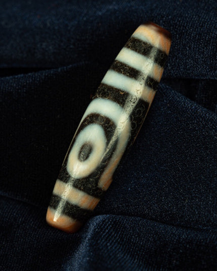 Tai Chi Vajra Two Eyes Old Dzi Beads Tibetan Millennium Dzi Beads Full of Cinnabar