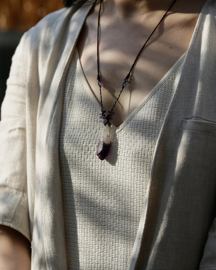 Profound Spirit Connection Amethyst Scepter Hand-woven Pendants