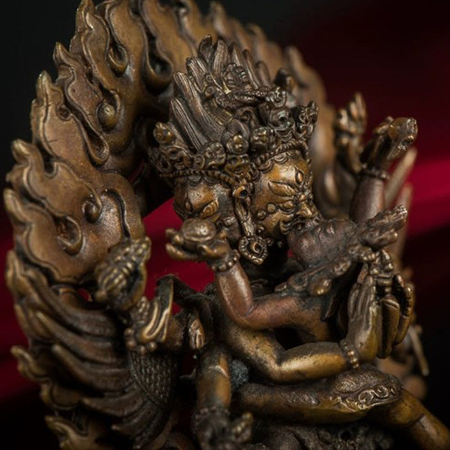 19 Century Dopamantine Buddha Statue Purple Lima Copper