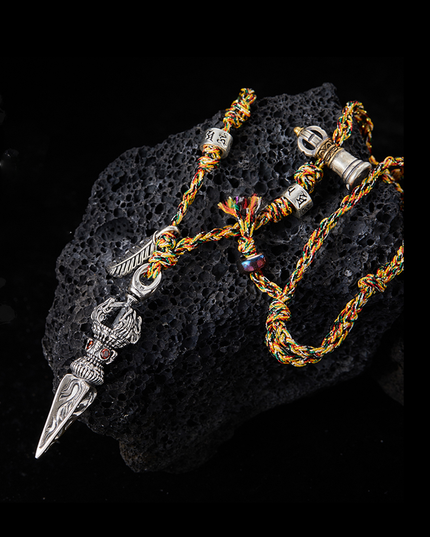 Multicolored Handcrafted Vajra Pendant Necklace