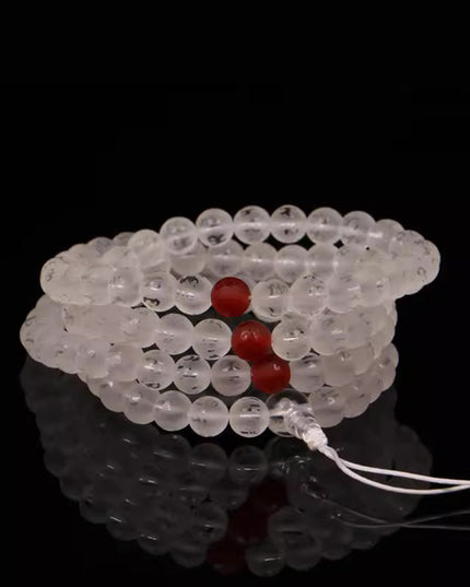 108 Mala Beads Clear Crystal Healing Necklace