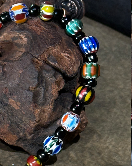 Zakirum Ancient Tibetan Nomadic Five Elements Glass Bracelet
