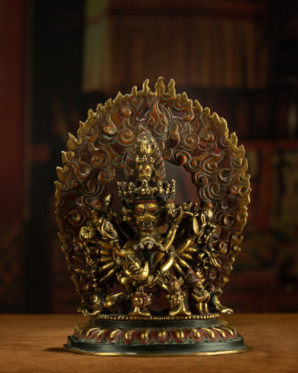 Fierce Enlightenment: Gilt Copper Thirty-Four Arm Vajrabhairava Statue