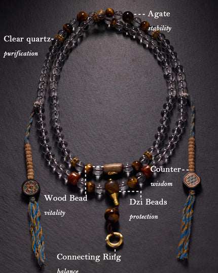 Crystal & Tiger Eye Healing Necklace