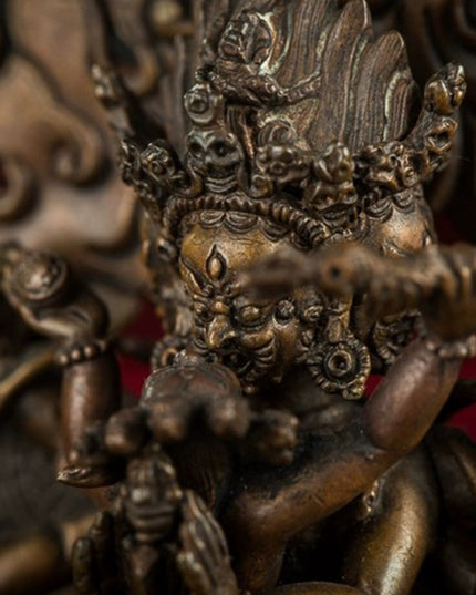 19 Century Dopamantine Buddha Statue Purple Lima Copper