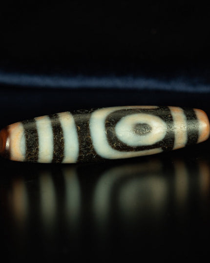 Tai Chi Vajra Two Eyes Old Dzi Beads Tibetan Millennium Dzi Beads Full of Cinnabar