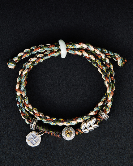 Handcrafted Sterling Silver Peace and Joy Wheat Ear Bracelet