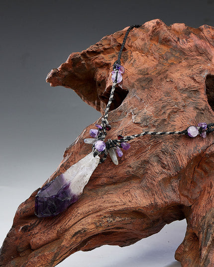 Profound Spirit Connection Amethyst Scepter Hand-woven Pendants