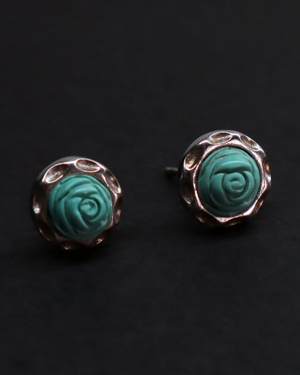 Kailash Energy Prosperity Rose Turquoise Earrings