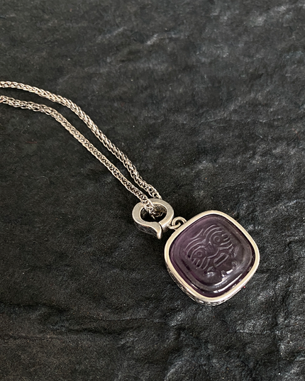 Sterling Silver & Amethyst Wealth Goddess Zakirum Necklace