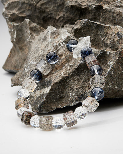 Protective Energy Black Quartz Green Phantom Quartz Bracelet