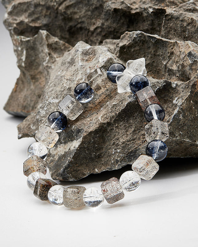 Protective Energy Black Quartz Green Phantom Quartz Bracelet
