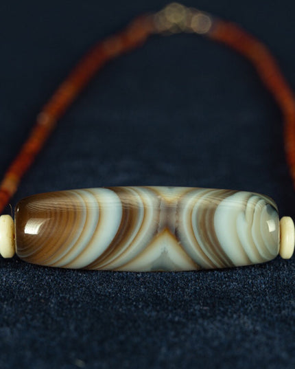 Buddha's Eye Pearl Tibetan Millennium Dzi Bead Sardonyx Natural Manifestation