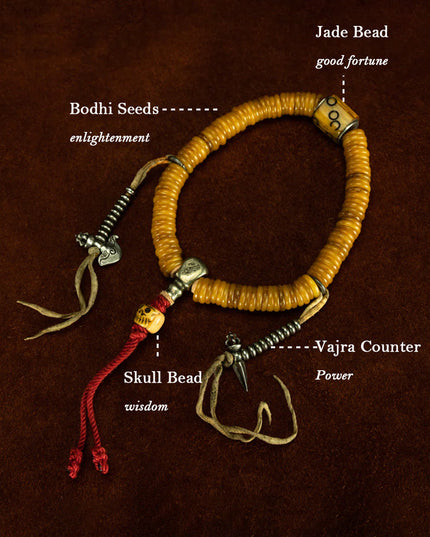 Qing Dynasty Antique Jade Mala Bracelet with 108 Beads