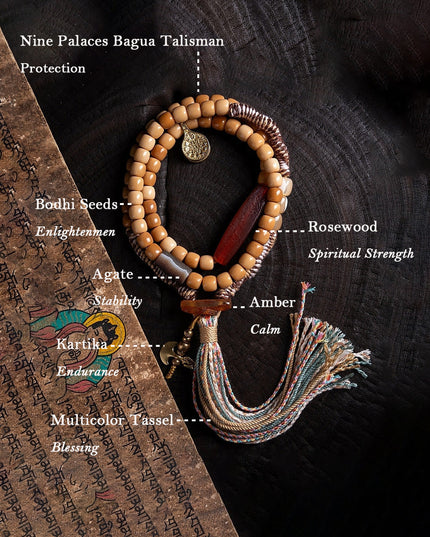 Bodhi 108 Bead Mala Necklace & Bracelet