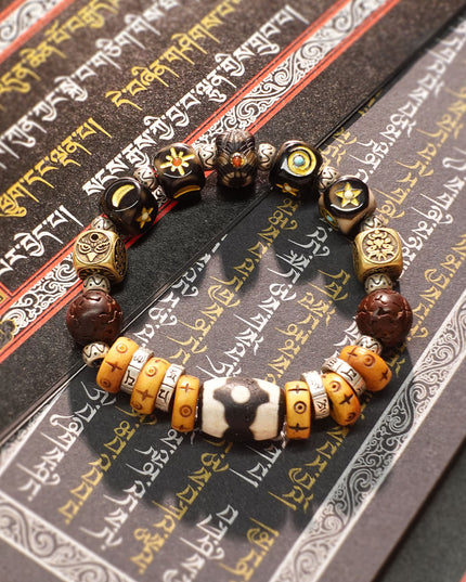 Guardian’s Gift Prosperity & Protection Tibetan Dzi Bead Bracelet