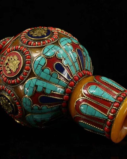 SUKHAVATI Yellow Jambhala FORTUNE Eight Auspicious Bottle for Eliminating Poverty