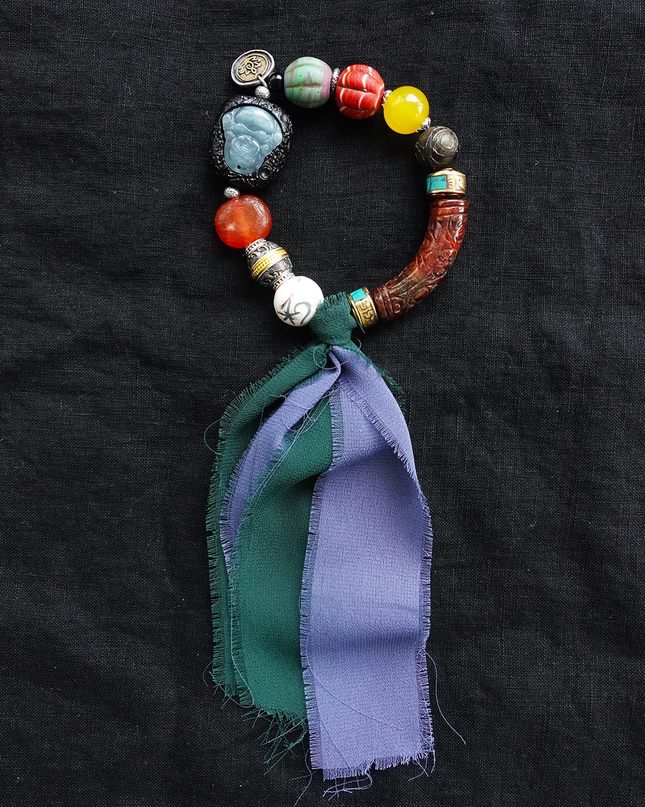 Multi-Blessing Agate Gourd Bead Bracelet