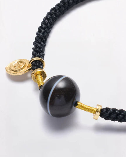 Single Line Dzi Bead Bracelet – Blessings of Protection and Spiritual Energy