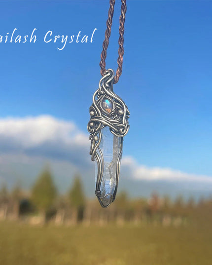 Blissful Connection Love Energy Clear Quartz Silver Pendants