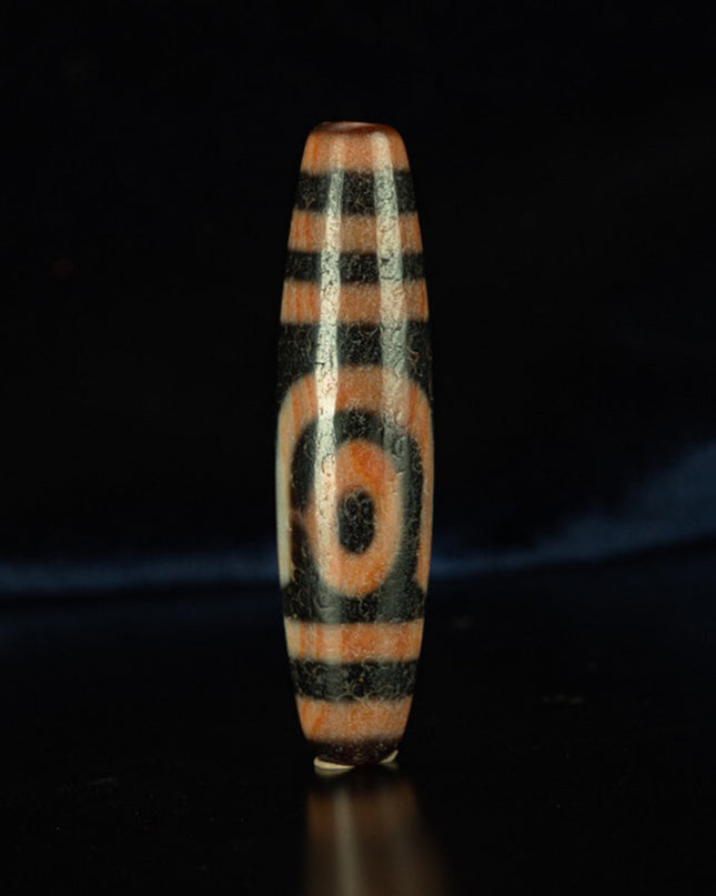 Tai Chi Vajra Two Eyes Old Dzi Beads Tibetan Millennium Dzi Beads Full of Cinnabar
