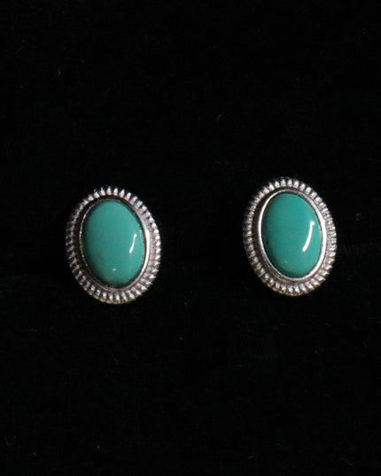 Kailash Energy Fortune Oval Turquoise Stud Earrings