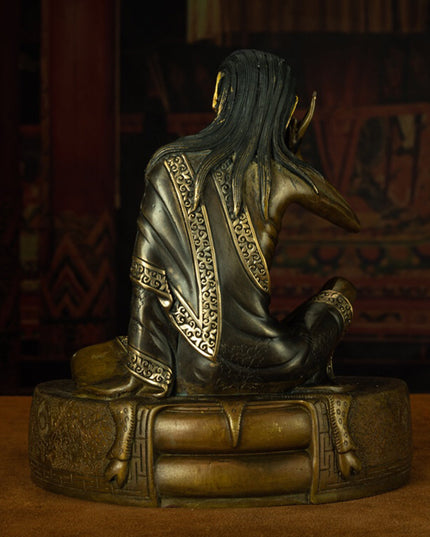 Qing Dynasty Venerable Milarepa Tibetan antique Buddha statue illumination Ganzi Monastery