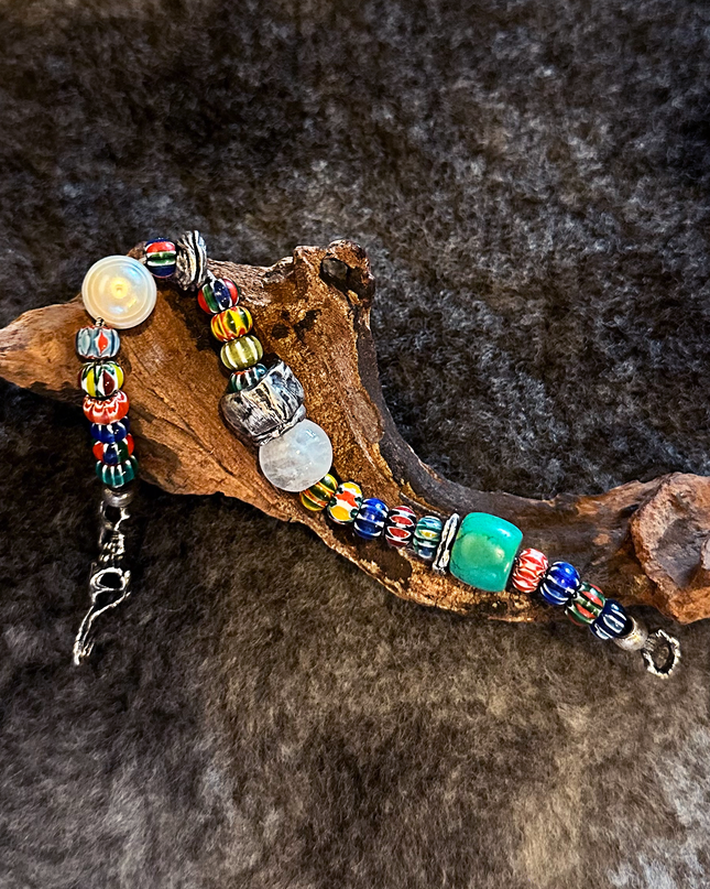 Ancient Colored Glaze Pearl Multi-Blessing Bracelet