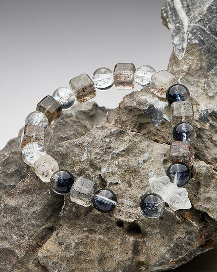 Protective Energy Black Quartz Green Phantom Quartz Bracelet