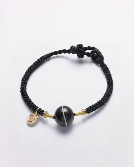 Single Line Dzi Bead Bracelet – Blessings of Protection and Spiritual Energy