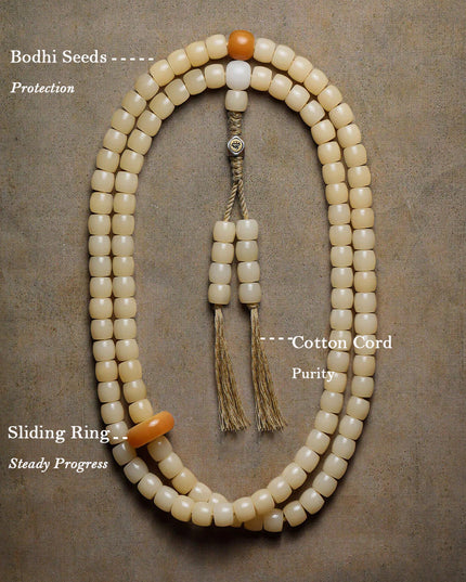 Natural White Jade Bodhi Bead Bracelet & Necklace – With Protective Energy